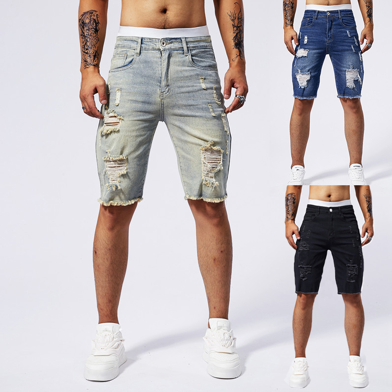2025 Summer New Men's Ripped D - Streetwear Brand Denim review and price