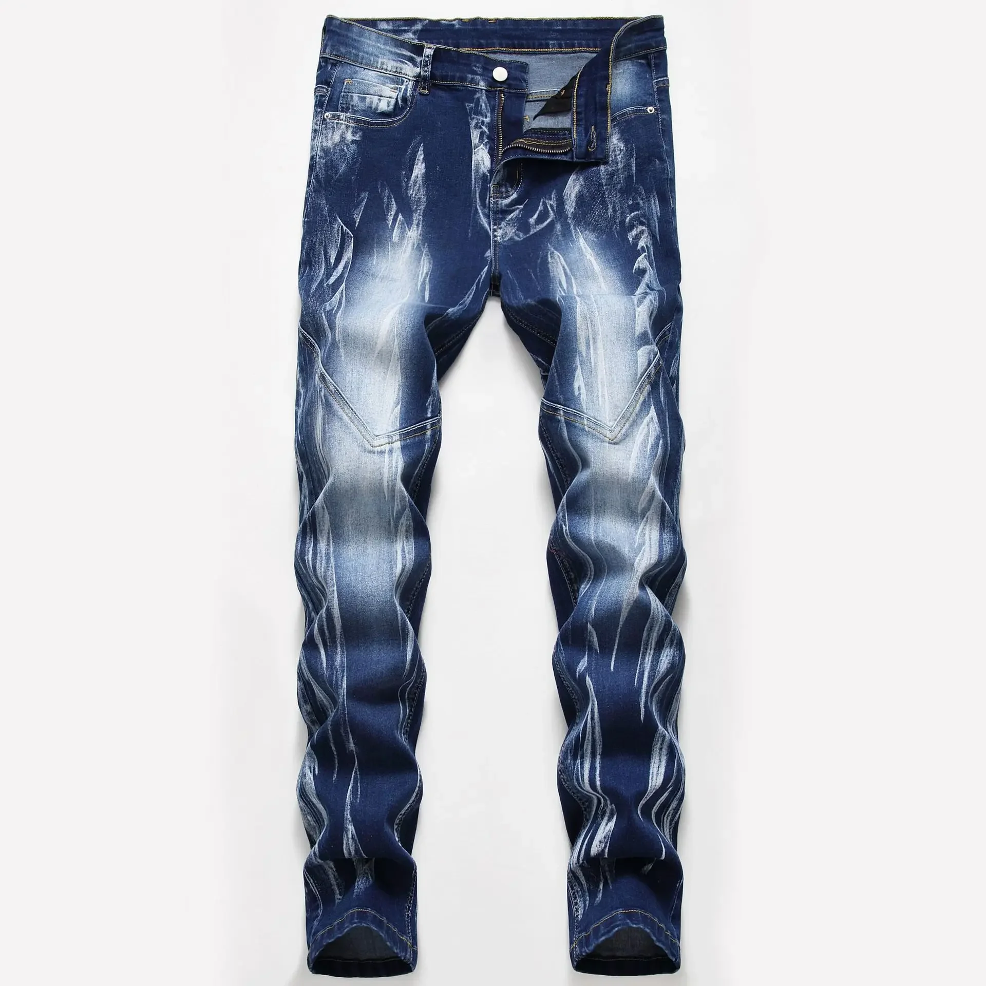 Fashion Print Men's Elasticity - Streetwear Brand Denim review and price
