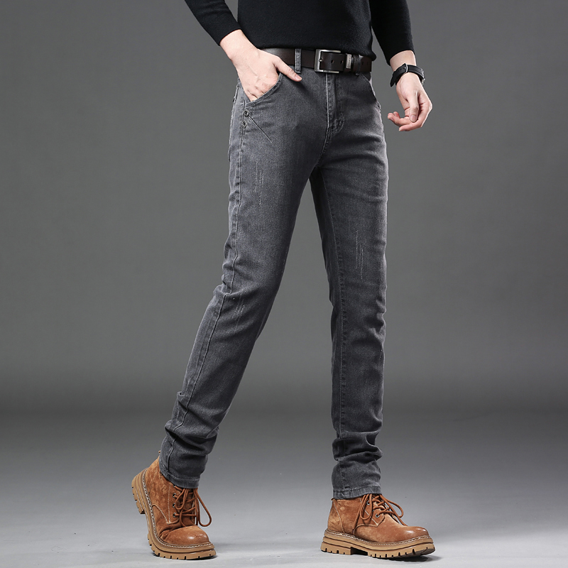 New Pure Gray Korean Slim Jean - Streetwear Brand Clothing review and price