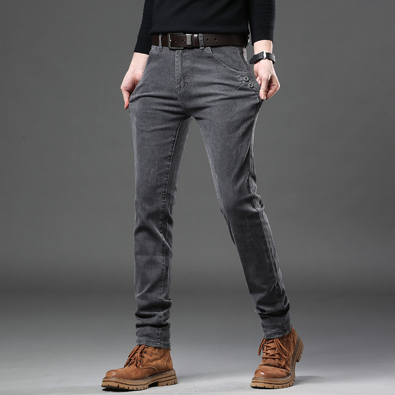 New Pure Gray Korean Slim Jean - Streetwear Brand Clothing review and price